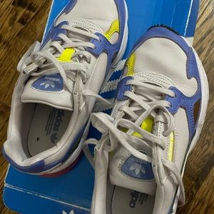 Adidas Falcon Size 5.5 Womens Leather type White Blue Purple